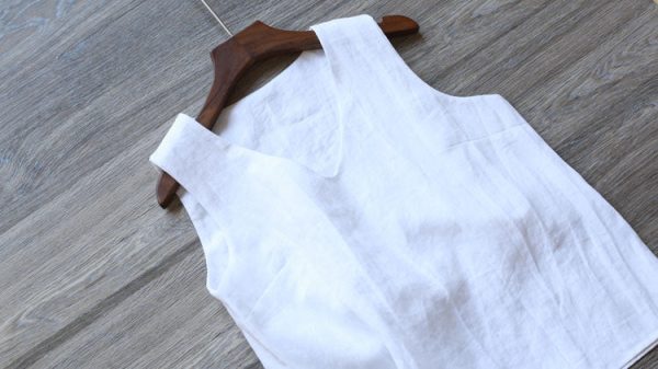 100% Linen V-Neck Summer Casual Vest For Women Summer Underwear - Image 3
