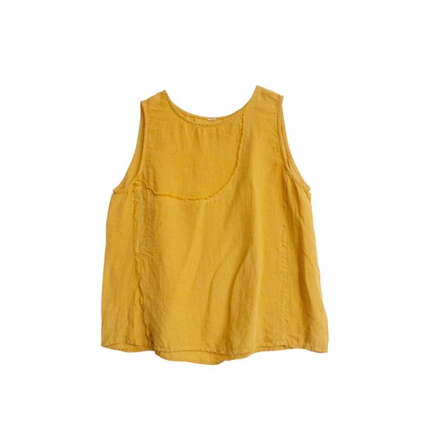 Summer Casual Yellow And Beige Vest Women Loose Cool Tank Top T9413 - Image 9