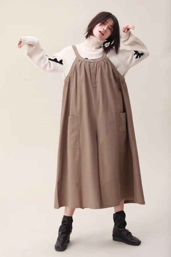 Spring Wide Leg Overalls Cotton Warm Casual Women Jumpsuits /Trousers - Image 3
