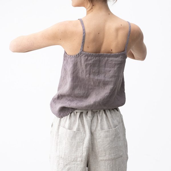 Linen Soft Summer Top / V neck Linen Slip Top Handmde Linen Women Blouse - Image 3