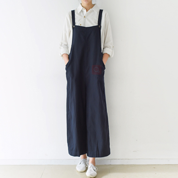 Loose Casual Linen Wide Leg Overalls For Women