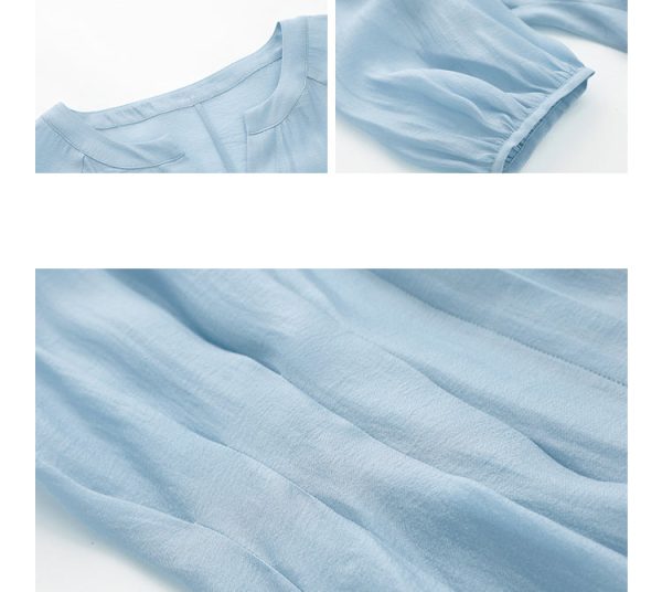 Women Casual And Comfortable V-Neck Long Dress With A-Line Hem For Summer Vacation - Image 6